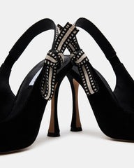 BRI Black Suede Slingback Pump Women's Heel