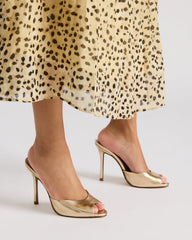 PRIYA Gold Leather Women's Mule