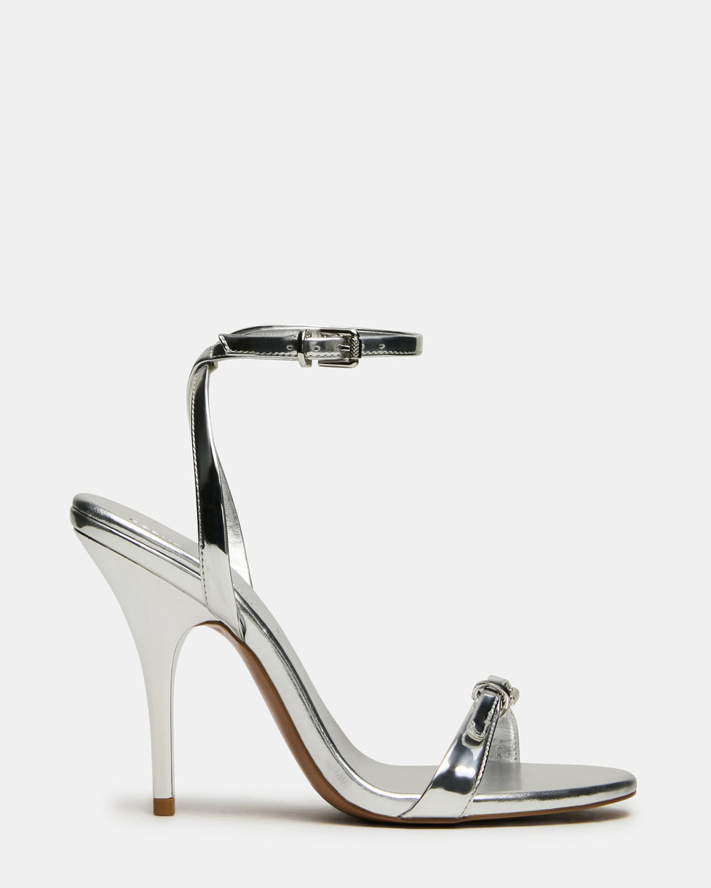 FOXX Silver Strappy Stiletto Open-Toe Women's Heel