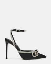 VIABLE Black Women's Rhinestone-Embellished Stilettos