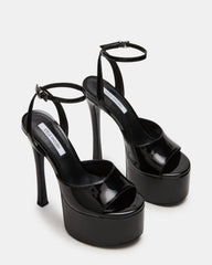 OLYSSIA Black Platform Stiletto Ankle Strap Women's Heel