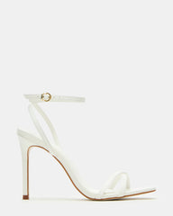 JYPSEY White Leather Strappy Stiletto Women's Heel