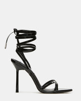 NERI Black Patent Strappy Stiletto Round-Toe Women's Heel