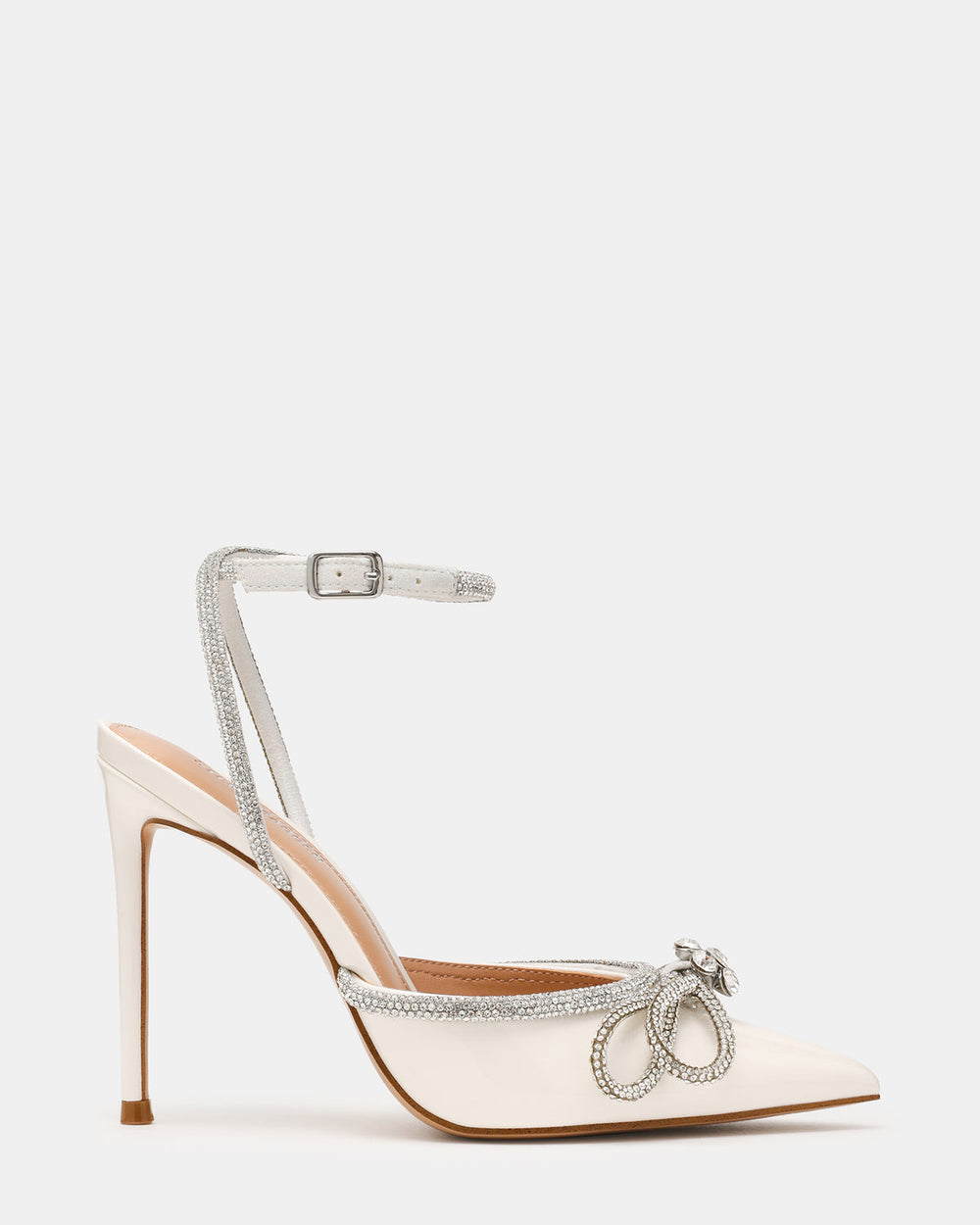 VIABLE Off-White Women's Rhinestone-Embellished Stilettos