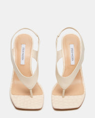 IMPROV Bone Leather Square-Toe Thong Slingback Women's Heel