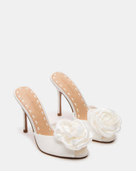 PRIYA Flower Ivory Satin Mule Women's Heel