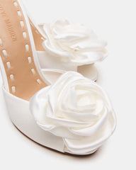 PRIYA Flower Ivory Satin Mule Women's Heel