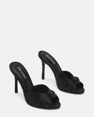 PRIYA Black Rhinestones Mule Women's Heel