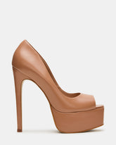 IVES Blush Box Leather Platform Square-Toe Stiletto Women's Heel
