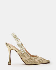 BRI Gold Multi Slingback Pump Women's Heel