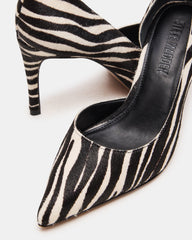 NULA Zebra Pointed-Toe Stiletto Pump Women's Heel