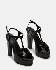 TAMI Black Patent Strappy Platform Women's Heel