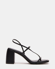 DIORA Black Women's Strappy Square-Toe Heel