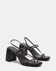 DIORA Black Women's Strappy Square-Toe Heel