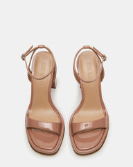 SULLIVAN Blush Patent Square-Toe Strappy Heel | Women's Heels
