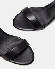 IRENEE Black Leather Women's 2 Inch Block Heel