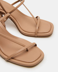 DIORA Natural Women's Strappy Square-Toe Heel