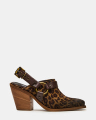 TALIKA Leopard Suede Pointed-Toe Buckle Slingback Women's Heel