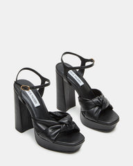 JOYRIDE Black Leather Platform Block Heel | Women's Heels