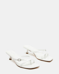 JANA White Strappy Mule Kitten Heel | Women's Heels