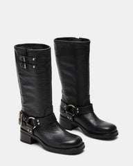 ASTOR Black Leather Knee-High Boot | Women's Boots