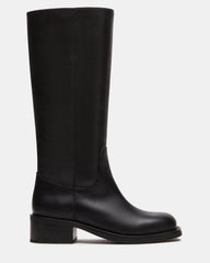 RIGGS Black Leather Square-Toe Women's Boot