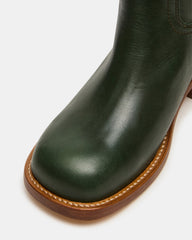 RIGGS Dark Green Leather Square-Toe Women's Boot