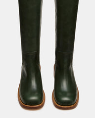 RIGGS Dark Green Leather Square-Toe Women's Boot