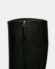 BELMONT Black Leather Knee-High Women's Riding Boot