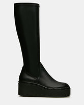 DRACO Black Knee-High Round-Toe Platform Women's Boot
