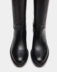 BEREN Black Leather Knee-High Women's Riding Boot
