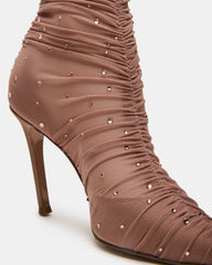RASHIDA Blush Mesh Over-The-Knee Pointed-Toe Rhinestone Stiletto Heel Women's Boot