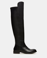 LANCASTER Black Leather Over-the-Knee Round Toe Women's Boots