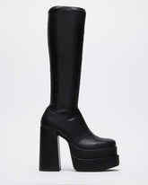 CYPRESS Black Women's Platform Vegan Leather Boots