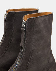 JONES Grey Suede Zipper Lug Women's Ankle Boot