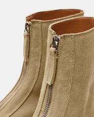 JONES Tan Suede Zipper Lug Women's Ankle Boot