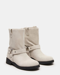 LANI White Suede Women's Moto Ankle Boot