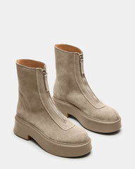 JONES Light Grey Zipper Lug Women's Ankle Boot