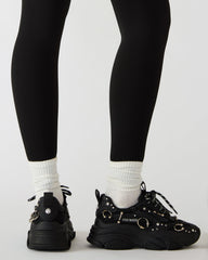 POSSESSION Piercing Black Platform Lace-Up Women's Sneaker