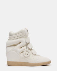 MAVIS White Suede High-Top Velcro Women's Sneaker
