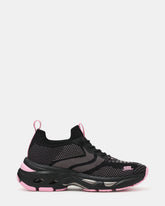 SWOOP Black Multi Lace-Up Low-Top Platform Athletic Women's Sneaker