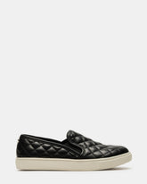 ECENTRCQ Black Leather Women's Slip On Sneakers