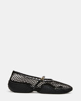 VICKEE Black Mesh Mary Jane Buckle Chunky Sole Ballet Women's Sneaker