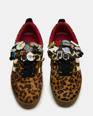 WYATT Leopard Lace-Up Low-Top Pin Women's Sneaker