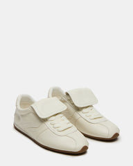 MOBILITY White Leather Women's Low-Top Lace-Up Sneaker