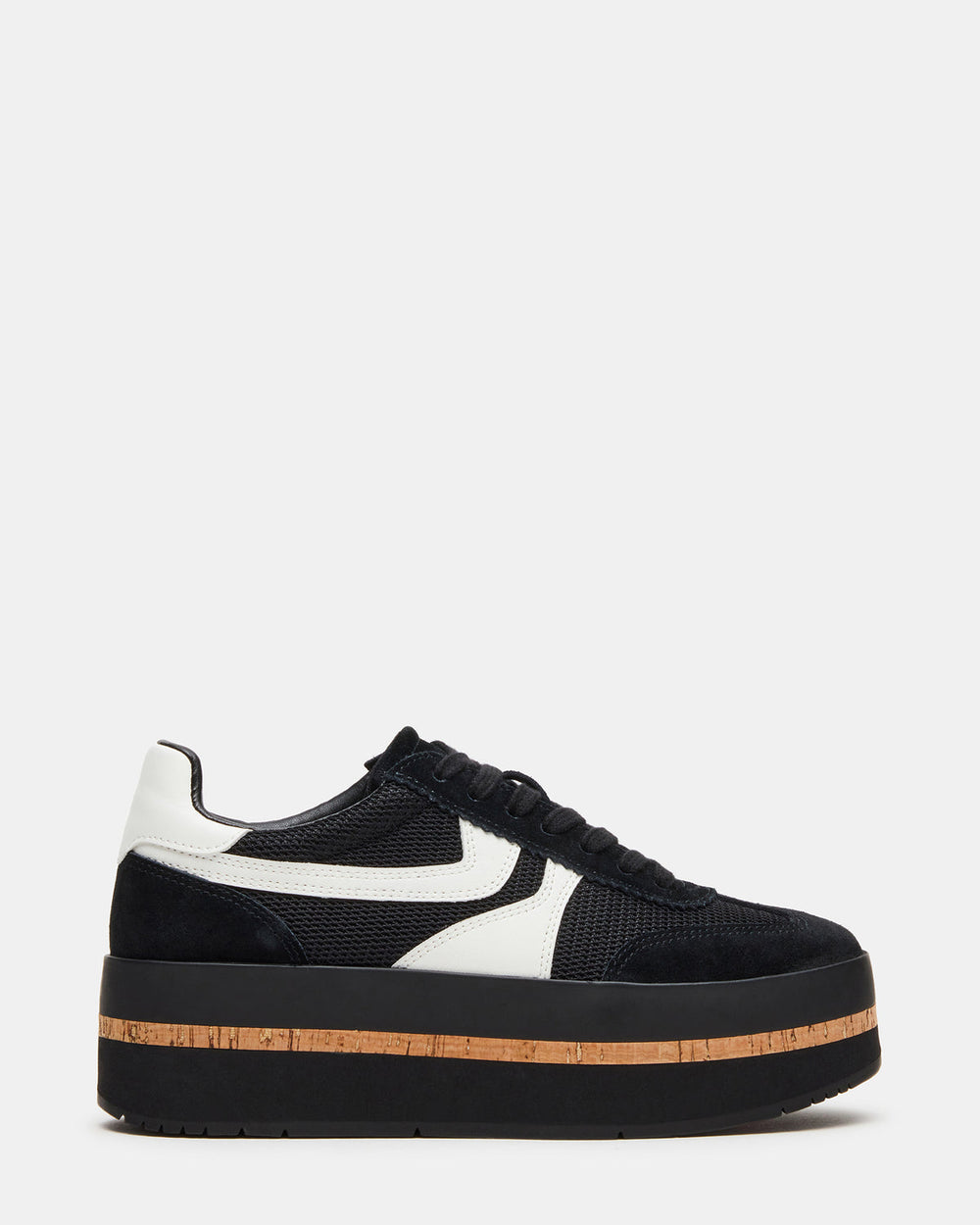 JUDGE Black Multi Platform Low-Top Lace-Up Women's Sneaker