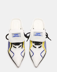 SHEVRON Blue Multi Pointed-Toe Lace-Up Women's Sneaker
