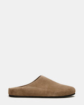 FERN Taupe Suede Mule Slip-On Round-Toe Women's Flat