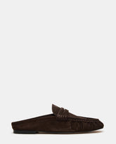 RAFE Chocolate Brown Suede Slip-On Mule Women's Flat