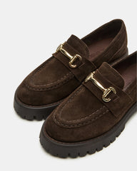 LANDO Brown Suede Lug Women's Loafer
